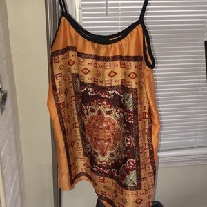 silky, flowy, orange tank top